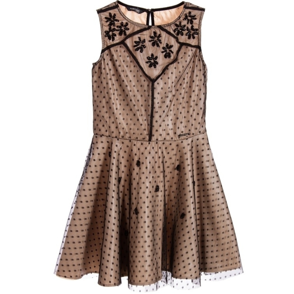 Guess by Marciano Tan and Black Polka Dot Kids Dress